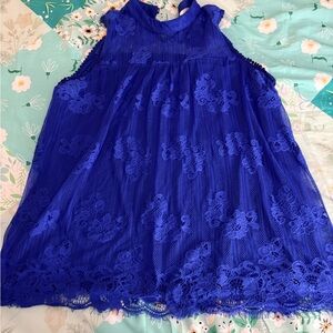 Elegant Royal Blue Lace shirt